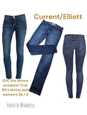 Current/Elliott Women's the skinny prospect True 80's skinny Jeans ankle crop 26